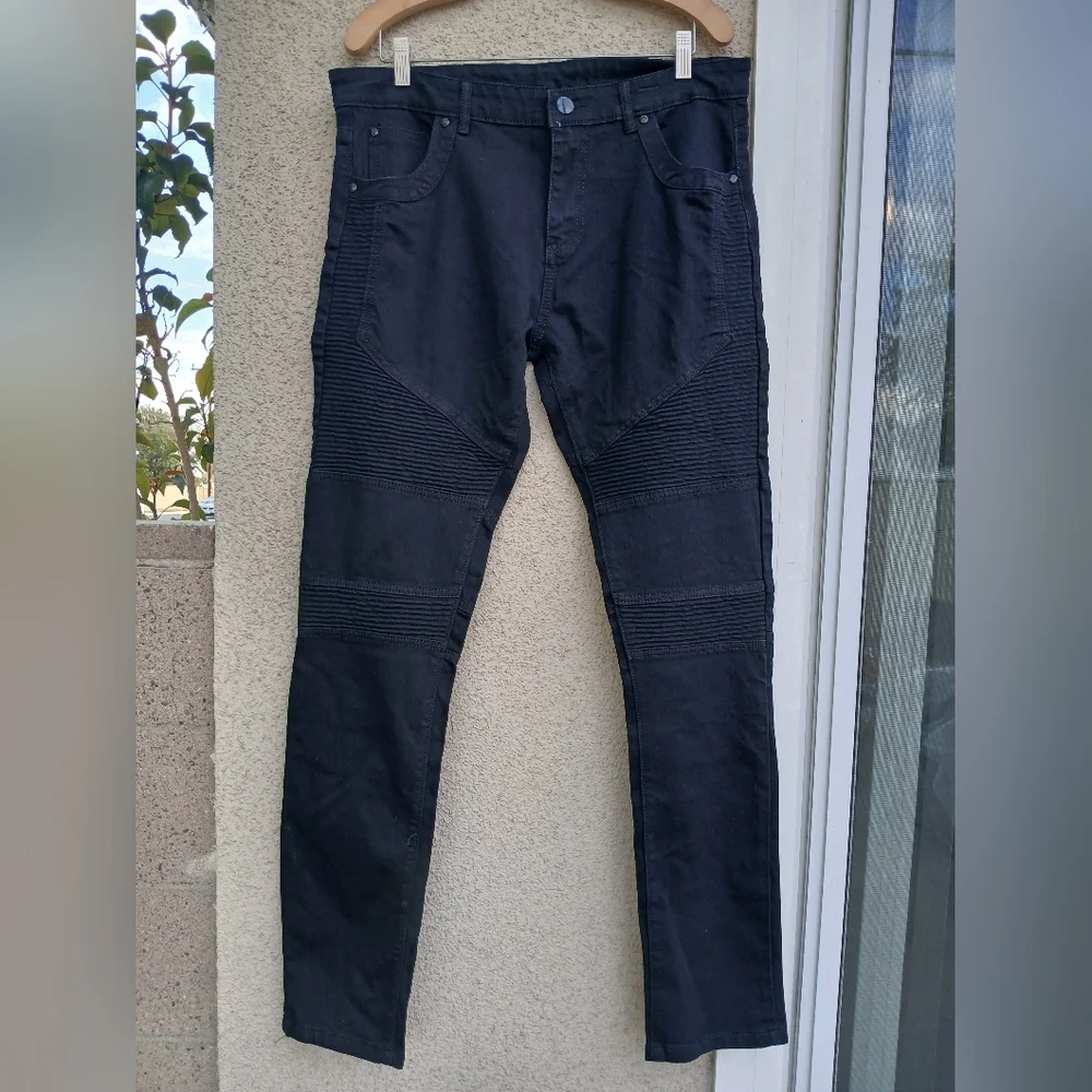 Black Biker Jeans